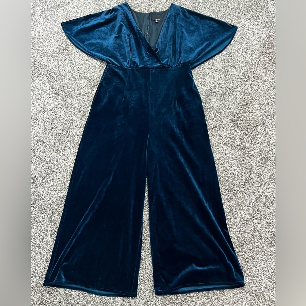 Greylin Deep Blue Velvet jumpsuit